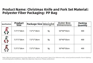 Detaillierte Maße für gestreifte Weihnachts-Gnom Besteckhalter mit Größenangaben