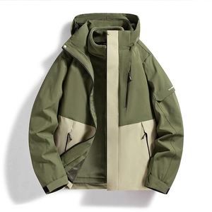 3-In-1 Outdoor Jacke Wasserdicht Winddicht Abnehmbares Fleece Futter Mit Kapuze Sportlicher Mantel Für Herren Damen Wandern