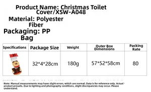 Detailed specifications of reindeer Christmas toilet seat cover made of polyester fabric