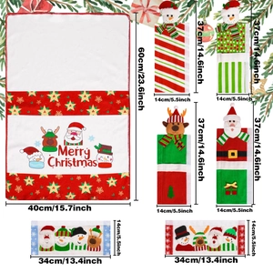 Juego de toallas decorativas navideñas con diseños de Papá Noel y renos en varios tamaños