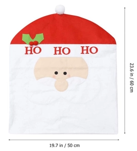 Detailed Santa Claus chair back cover showing dimensions of 60cm height and 50cm width