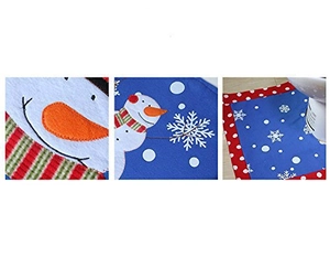 Detail of Christmas snowman toilet set with thick flannel texture and snowflake embroidery