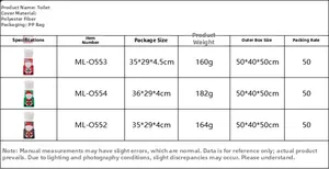 Polyester Christmas toilet cover specifications and dimensions table for home decor