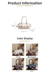 Detailed dimensions of 28x14x10cm for stylish baguette handbag with dual pockets