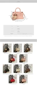 Detailed size and color chart for the PU leather crossbody bag with dimensions