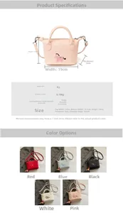 Détails du petit sac carré en PU avec broderie cheval, dimensions et coloris variés