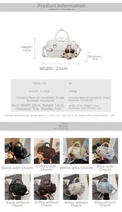 Detailed size specifications for the PU leather crossbody bag with multiple carrying options