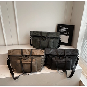 Three multi-color large-capacity tote bags made of durable nylon for daily commute