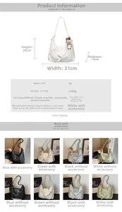 Infografik mit 31x28x13cm Abmessungen und verschiedenen PU-Tote Bag Farboptionen