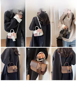 Collage de bolsos bandolera chic en varios colores que muestran opciones de estilo