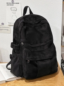Large Capacity Suede Fabric Vintage Backpack For Women Men Retro Student Schoolbag Simple Fashion Casual Travel Laptop Bag