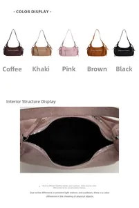 Detailed interior compartment and diverse color options for the faux suede hobo bag