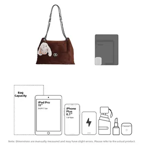 Braune Stepptasche mit Kapazität für 11-Zoll-iPad Pro und 6,7-Zoll-iPhone-Smartphones
