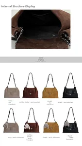 Detailansicht der gesteppten Klapptasche mit Innentaschen und Farbvarianten