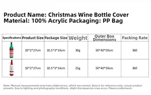 Detailed technical specifications for acrylic knitted Christmas wine bottle cover designs