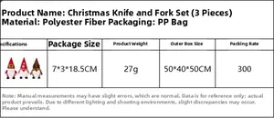 Spécifications du lot de 3 étuis à couverts de Noël motif gnome en polyester durable