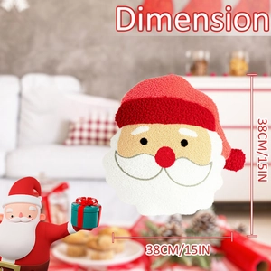 38cm Santa Claus plush pillow with soft sherpa texture for Christmas home decoration