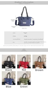 Detailed size specifications and color guide for the plaid water-washed fabric tote bag
