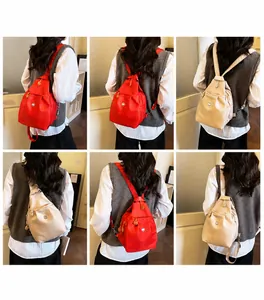 Detailed multi-angle views of waterproof nylon backpack with adjustable straps