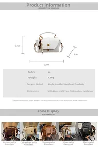 Tableau des tailles et spécifications des matériaux pour le mini sac à main en cuir PU