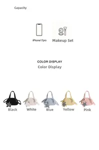 Mini baguette bag capacity display with five color variants and chic star charms