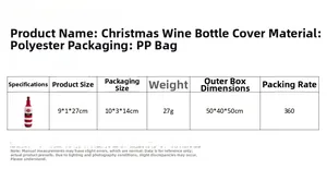 Dimensioni e specifiche del prodotto per il copribottiglia di vino natalizio in maglia