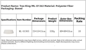 Detailed specifications of the white knitted Christmas tree collar showing size and weight