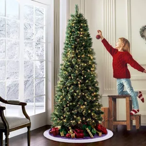 Lussureggiante albero di Natale artificiale 1,8-2,1 m con LED e gonna per albero