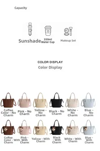 Retro bucket bag color collection in brown, pink, yellow, black, beige and blue tones