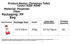 Specifications of Santa toilet seat cover set made of soft polyester fiber material