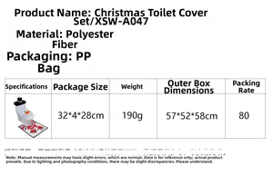 Spécifications du kit couvre-toilettes bonhomme de neige en polyester et ses dimensions