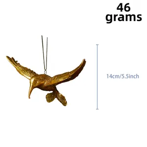 Golden hummingbird ornament 14cm hanging decoration weight 46g for home holiday decor