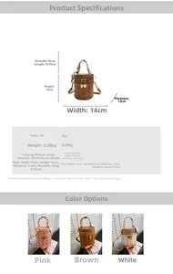 Spécifications de taille et tableau des matériaux du sac seau imprimé ours