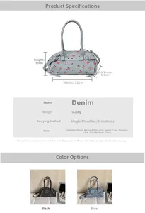 Detailed dimensions and material specs for the oxford fabric lunch shoulder bag