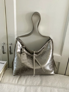 Women Fashion Crinkled Large Capacity Shoulder Bag Retro PU Leather Hobo Tote Bag For Daily Commuting Office Travel