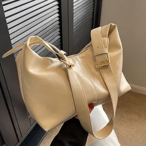 Women Large Capacity PU Leather Hobo Shoulder Bag Niche Design Crossbody Dumpling Bag For Daily Commuting Office Lady