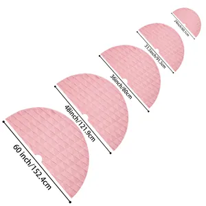 Guida alle taglie per gonne per alberi di Natale in maglia rosa da 24 a 60 pollici di diametro