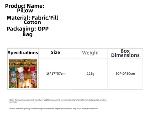 Size specification chart for knitted Christmas stocking with 19x17x57cm dimensions