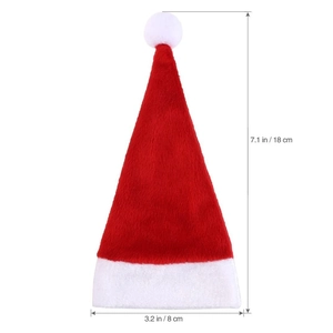Mini cappello di Babbo Natale portaposate in velluto rosso, dimensioni 18 cm altezza e 8 cm larghezza