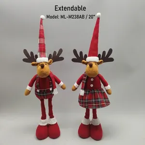 Weihnachten Ausziehbare Beine Plüschpuppe Weihnachtsmann Rentier Schneemann Bär Gnom Ornament Für Weihnachtsfeier Haus Deko Geschenk