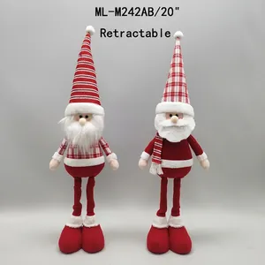 Detail der 20-Zoll-Weihnachtsmann-Puppe mit verstellbaren Teleskopbeinen für die Deko