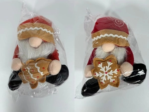 Σετ δύο χριστουγεννιάτικα λούτρινα ξωτικά στην αρχική τους διάφανη συσκευασία