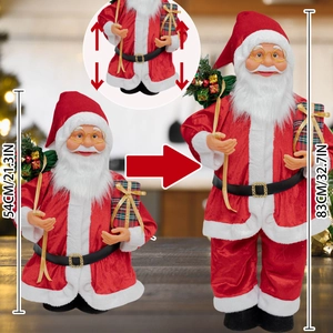 Standing Santa Claus figurine with adjustable telescopic height from 54cm up to 83cm