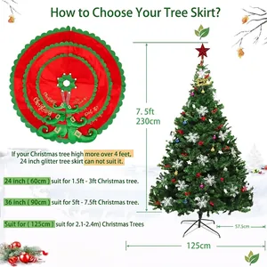 Gonna per albero di Natale con gambe da elfo e guida alle taglie per alberi da 1,5 a 8 piedi
