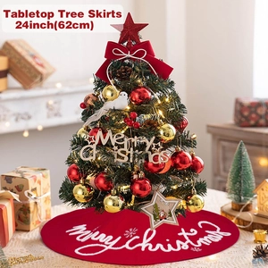 Rote 24-Zoll Weihnachtsbaumdecke mit weißen Schneeflocken und Weihnachtsgruß