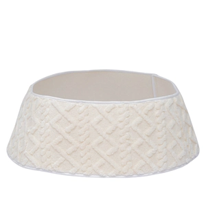 Beige Christmas tree collar with elegant diamond knit texture and thick plush material