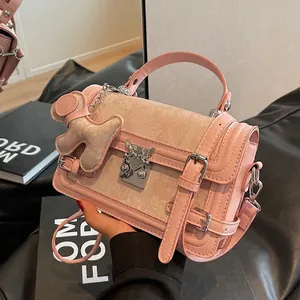 Vintage Embroidery Floral Crossbody Bag Women PU Leather Jacquard Handbag With Metal Lock Elegant Shoulder Bag Small Square Bag