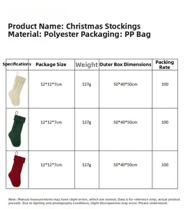 Detailed spec view of the red, green, and white knitted Christmas socks with cable pattern