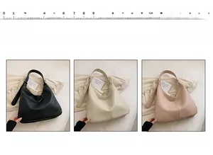 Detailed comparison of large tote bags in black, white, and pink with size scale