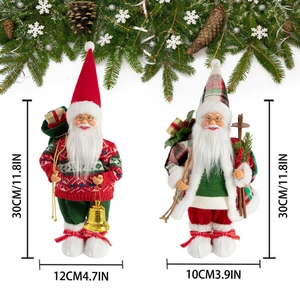Detaillierte Größenangabe für 12-Zoll Weihnachtsmann-Puppen mit Strickpullover und Hut
